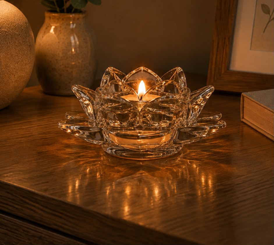 PORTA VELA CRISTAL LOTO 12X5 CM